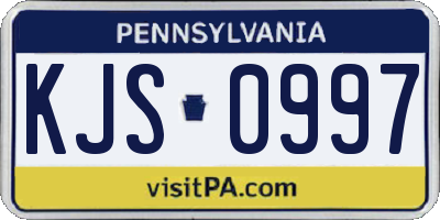 PA license plate KJS0997