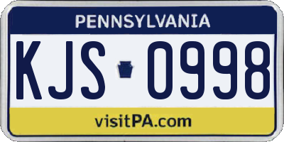 PA license plate KJS0998
