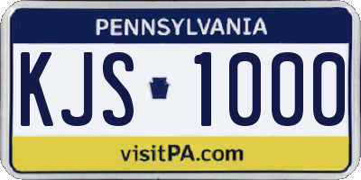 PA license plate KJS1000