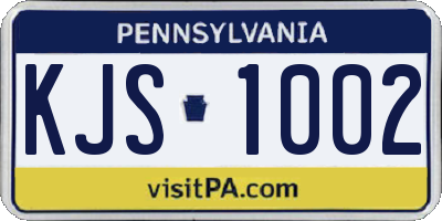 PA license plate KJS1002