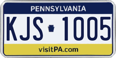 PA license plate KJS1005