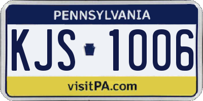 PA license plate KJS1006