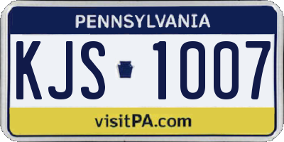 PA license plate KJS1007