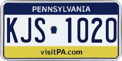 PA license plate KJS1020