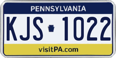 PA license plate KJS1022