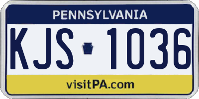 PA license plate KJS1036