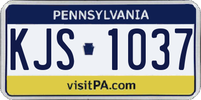 PA license plate KJS1037