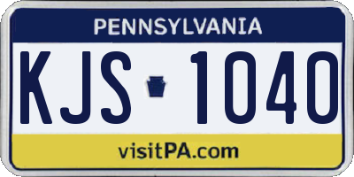PA license plate KJS1040