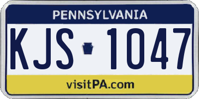 PA license plate KJS1047