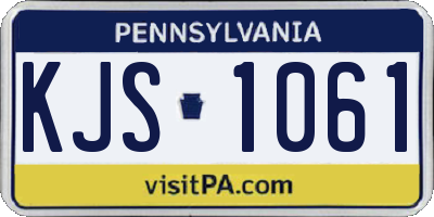PA license plate KJS1061