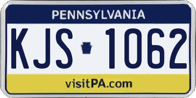 PA license plate KJS1062