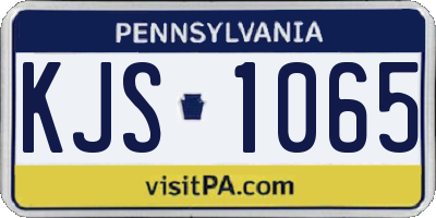 PA license plate KJS1065