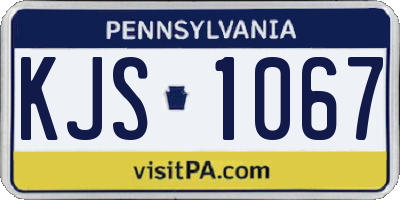 PA license plate KJS1067