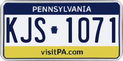 PA license plate KJS1071