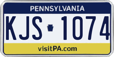 PA license plate KJS1074