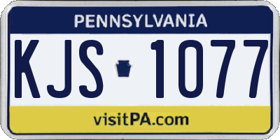 PA license plate KJS1077