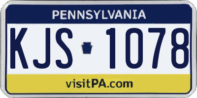 PA license plate KJS1078