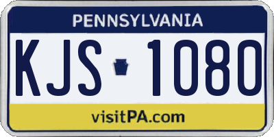 PA license plate KJS1080