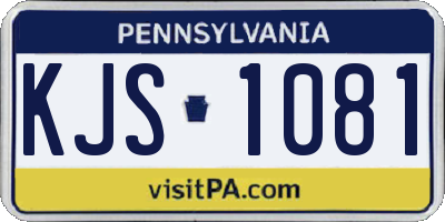 PA license plate KJS1081