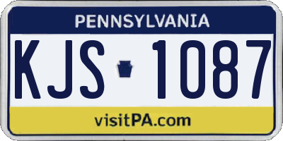 PA license plate KJS1087