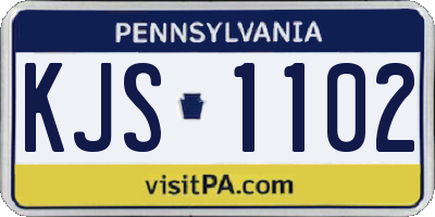 PA license plate KJS1102