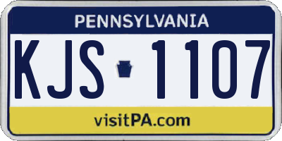 PA license plate KJS1107