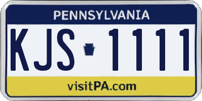 PA license plate KJS1111