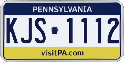 PA license plate KJS1112