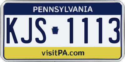 PA license plate KJS1113