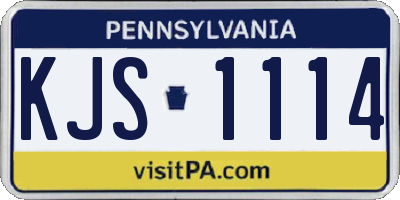 PA license plate KJS1114
