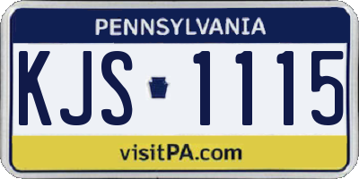 PA license plate KJS1115