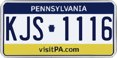 PA license plate KJS1116