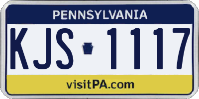 PA license plate KJS1117