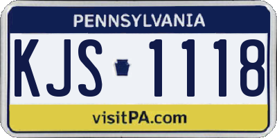 PA license plate KJS1118