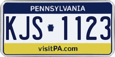 PA license plate KJS1123