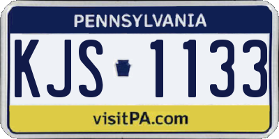 PA license plate KJS1133