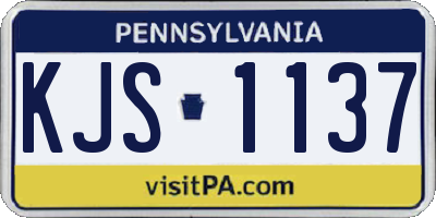 PA license plate KJS1137