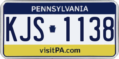 PA license plate KJS1138