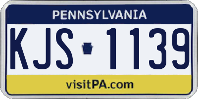 PA license plate KJS1139