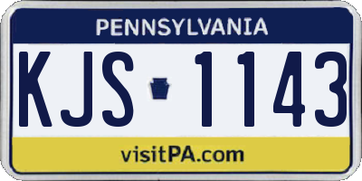 PA license plate KJS1143