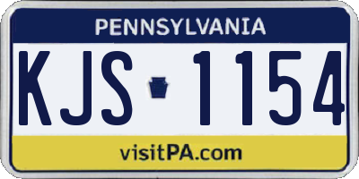 PA license plate KJS1154
