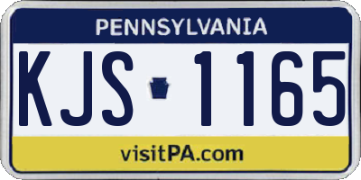 PA license plate KJS1165