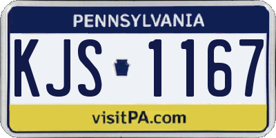 PA license plate KJS1167