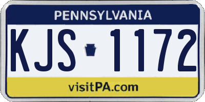 PA license plate KJS1172