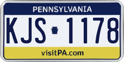 PA license plate KJS1178