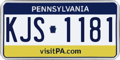 PA license plate KJS1181