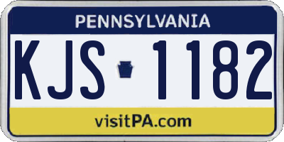 PA license plate KJS1182