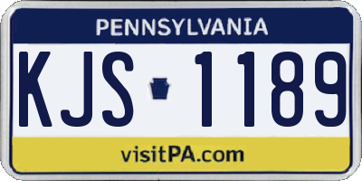 PA license plate KJS1189