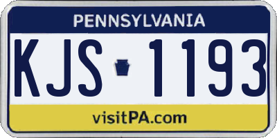 PA license plate KJS1193