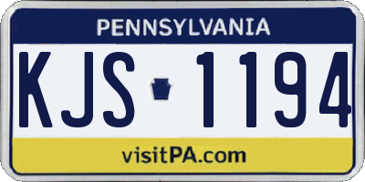 PA license plate KJS1194